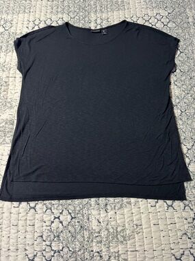 Tahari Black Cold Shoulder Black Knit Tunic Top Ladies Size Large